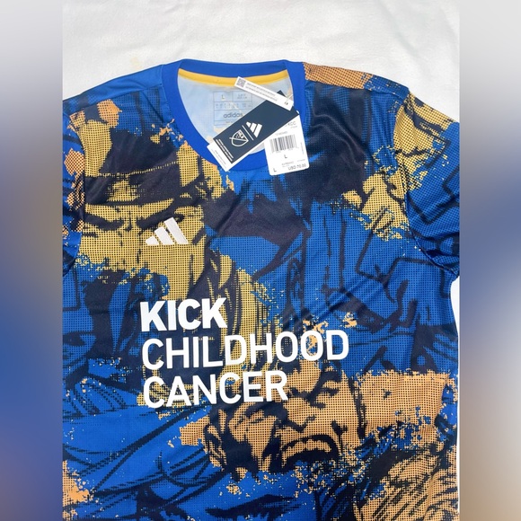 ADIDAS MARVEL SOCCER COLLECTION KICK CHILDHOOD CANCER JERSEY SIZE L - Picture 3 of 7